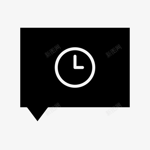 气泡聊天时钟图标svg_新图网 https://ixintu.com 时钟 时间 气泡 消息 消息和聊天字形 聊天