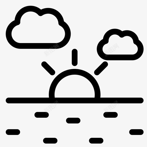 云日落温暖图标svg_新图网 https://ixintu.com 云 假期 天气 日落 温暖