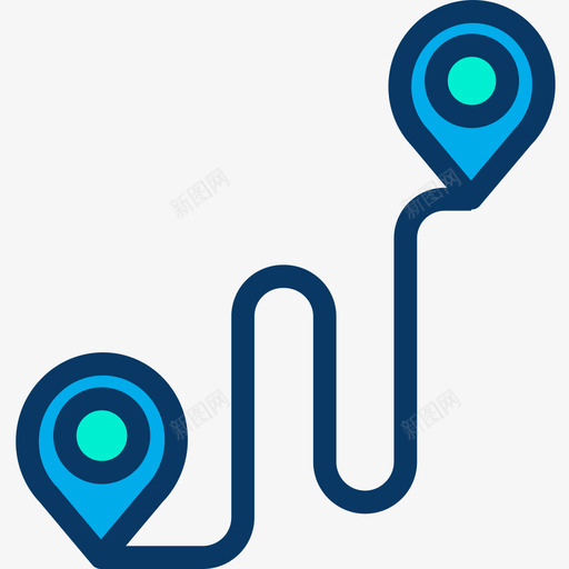 路线地图和导航8线性颜色图标svg_新图网 https://ixintu.com 地图 导航 线性 路线 颜色