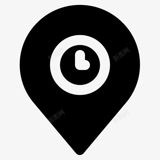 时间引脚gps位置图标svg_新图网 https://ixintu.com gps 位置 固态 地图 导航 引脚 时间