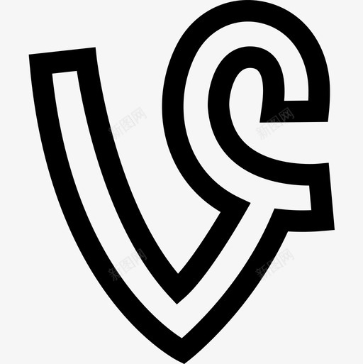 Vine社交媒体56线性图标svg_新图网 https://ixintu.com Vine 媒体 社交 线性