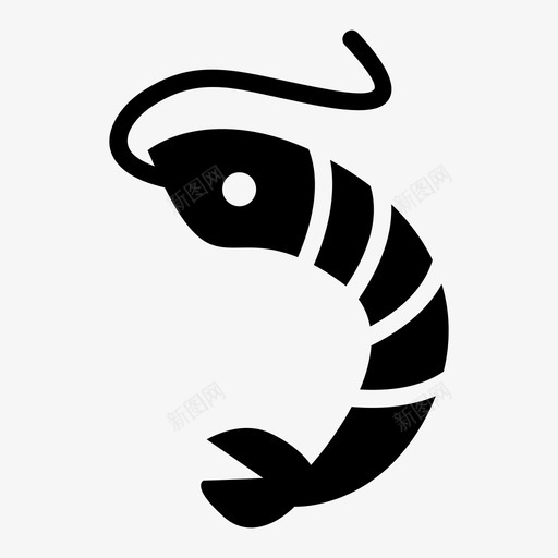 虾生物食物图标svg_新图网 https://ixintu.com 海 海鲜 生物 虾 食物 龙虾