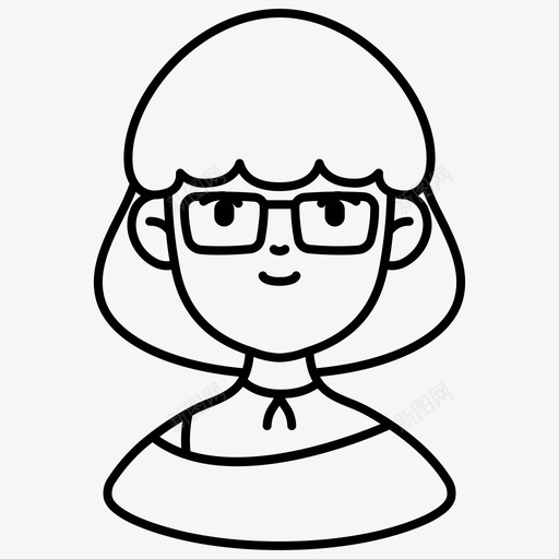 青少年化身女性女孩图标svg_新图网 https://ixintu.com 女孩 女性 年轻 眼镜 职业和人物头像轮廓 青少年化身