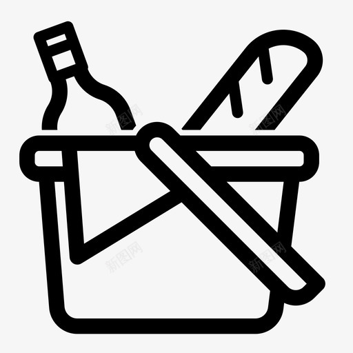 野餐篮食物休闲图标svg_新图网 https://ixintu.com 休闲 夏季 夏季户外 野餐篮 食物