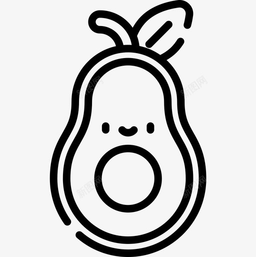 Avocado5月5日线性图标svg_新图网 https://ixintu.com 5日 5月 Avocado 线性