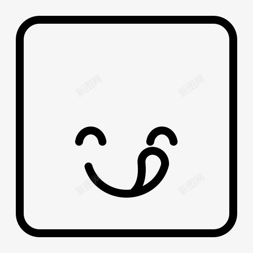 吃表情脸图标svg_新图网 https://ixintu.com 表情 贴纸 轮廓