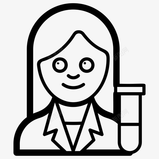 女科学家头像男人图标svg_新图网 https://ixintu.com 头像 女科学家 男人 研究员 表情符号