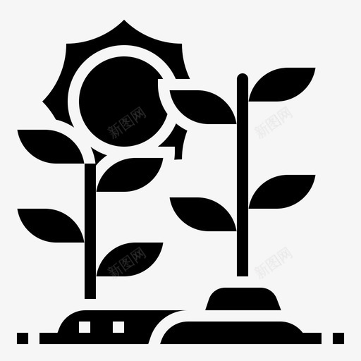 植物农场生长图标svg_新图网 https://ixintu.com smartfarmglyph 农场 太阳能 植物 植被 生长