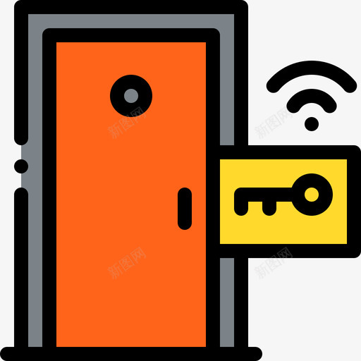 钥匙卡smarthome8线性颜色图标svg_新图网 https://ixintu.com smarthome 线性 钥匙 颜色