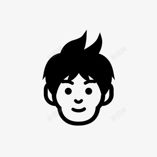 脸男孩男人图标svg_新图网 https://ixintu.com 头骨 男人 男孩