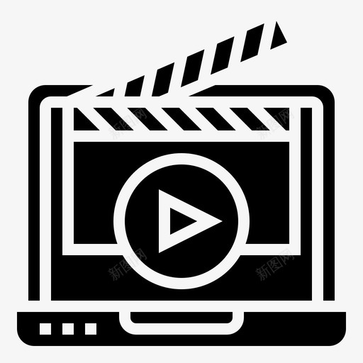 视频电影院拍板图标svg_新图网 https://ixintu.com 录音 拍板 电影 电影院 视频 音乐和多媒体字形