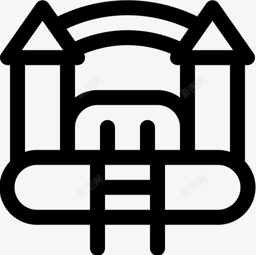 城堡游乐园35线性图标svg_新图网 https://ixintu.com 城堡 游乐园 线性