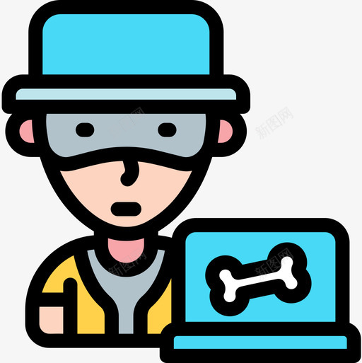 黑客网络犯罪13线性颜色图标svg_新图网 https://ixintu.com 线性颜色 网络犯罪13 黑客