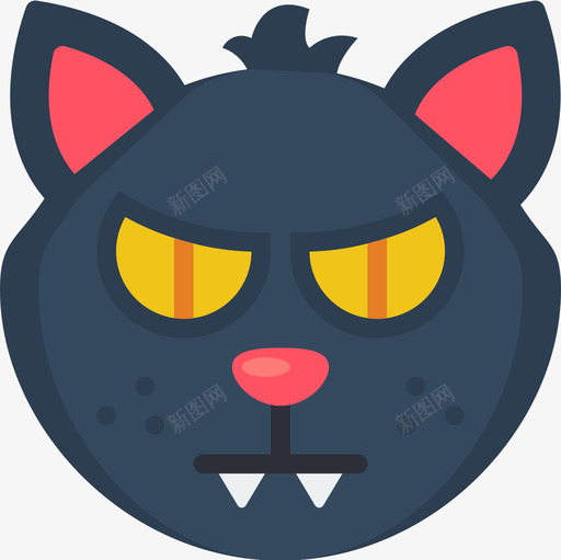猫万圣节113扁平图标svg_新图网 https://ixintu.com 万圣节113 扁平 猫