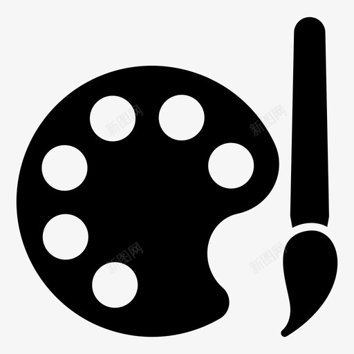 画板调色板绘画工具图标svg_新图网 https://ixintu.com 画板 绘画工具 设计字形矢量图标集 调色板
