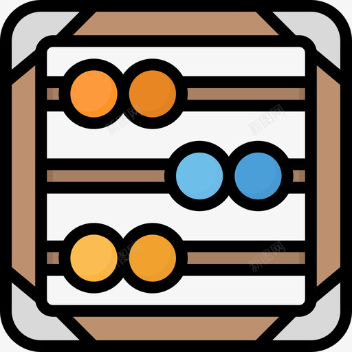 算盘会计与金融8线颜色图标svg_新图网 https://ixintu.com 会计与金融8 算盘 线颜色