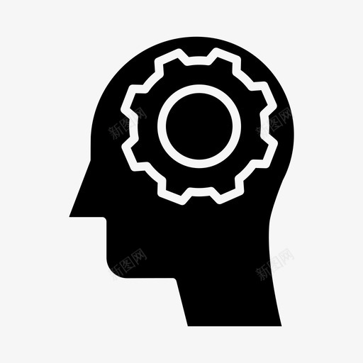 自动化人工头部图标svg_新图网 https://ixintu.com 人工 头部 智能 自动化