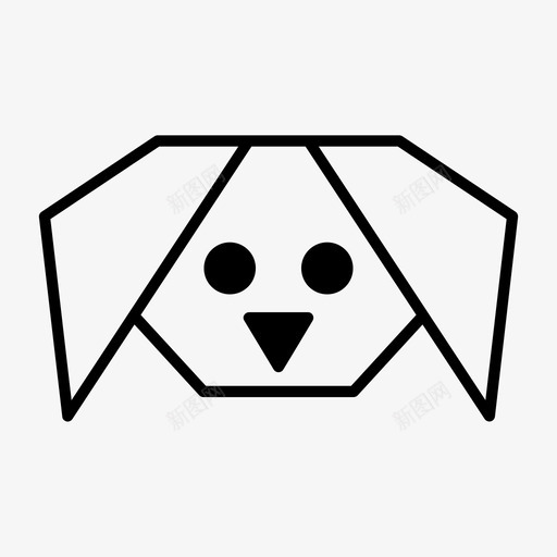 折纸狗折纸动物纸工艺图标svg_新图网 https://ixintu.com 动物 工艺 折纸