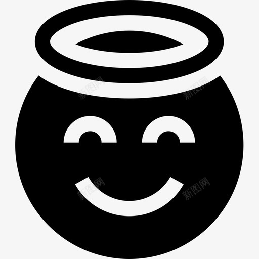 天使表情12充满图标svg_新图网 https://ixintu.com 充满 天使 表情
