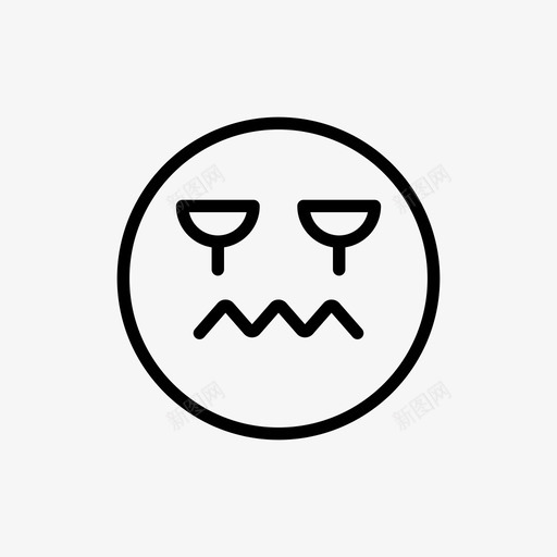 表情哭脸图标svg_新图网 https://ixintu.com 悲伤 感觉 表情