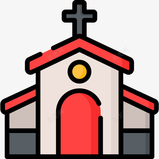 教堂精神11线条色彩图标svg_新图网 https://ixintu.com 教堂 精神 线条 色彩