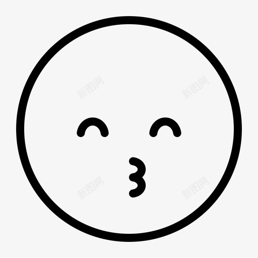 吻表情脸图标svg_新图网 https://ixintu.com 表情 贴纸 轮廓
