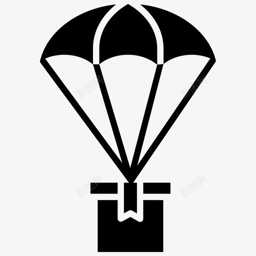 降落伞空运投递箱图标svg_新图网 https://ixintu.com 快递服务 快速投递 投递箱 物流1BLACKFILL 空运 降落伞