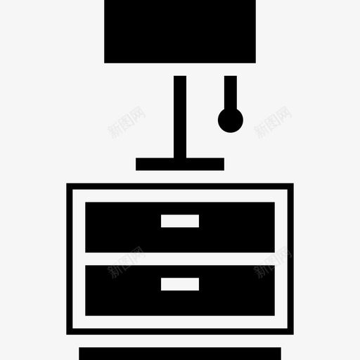 床头柜家用家具10填充图标svg_新图网 https://ixintu.com 填充 家用家具10 床头柜