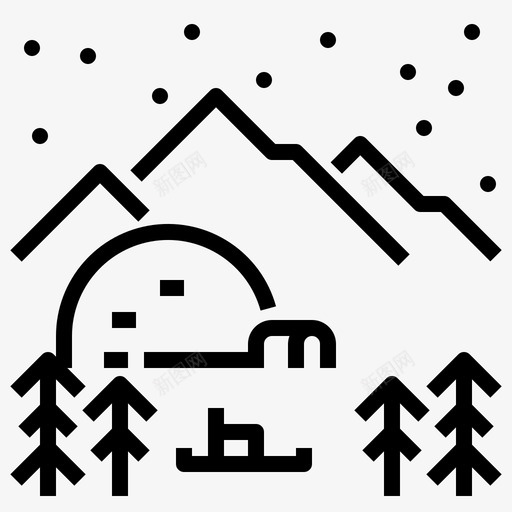 雪房子冰图标svg_新图网 https://ixintu.com 0419 冬天 冰屋 房子 景观 露营