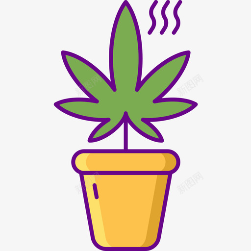 气味大麻4线性颜色图标svg_新图网 https://ixintu.com 大麻 气味 线性 颜色