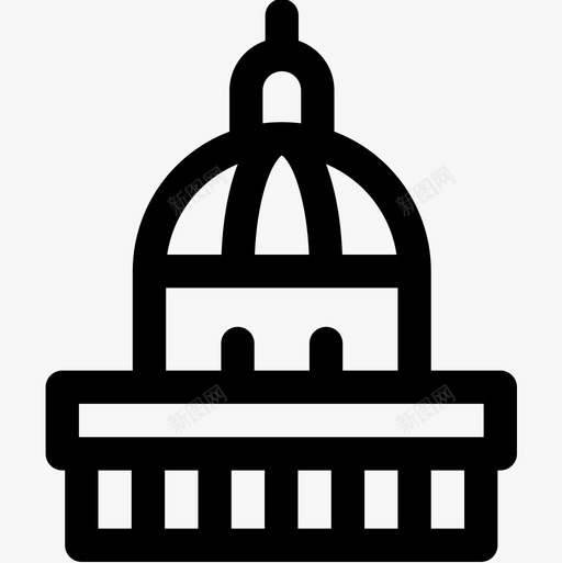 圣保罗大教堂欧洲直线式图标svg_新图网 https://ixintu.com 圣保罗 大教堂 欧洲 直线式