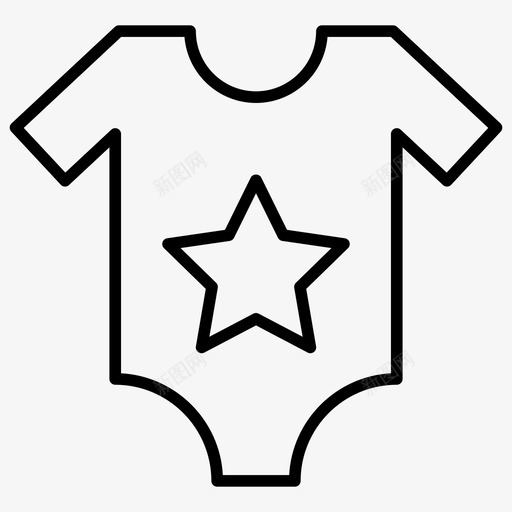 连体衣婴儿服装婴儿连衣裙图标svg_新图网 https://ixintu.com 图标 婴儿 整体 服装 衬衫 连体衣 连衣裙
