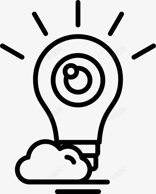 灯泡互联网电灯图标svg_新图网 https://ixintu.com 互联网 商业概念 灯泡 电灯 设置