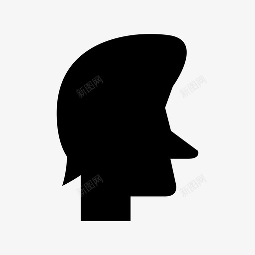 男性头部侧面图标svg_新图网 https://ixintu.com 侧面 头部 用户 男性 轮廓