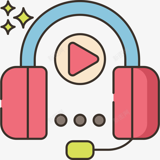 音频在线教育26线性颜色图标svg_新图网 https://ixintu.com 在线教育 线性 音频 颜色