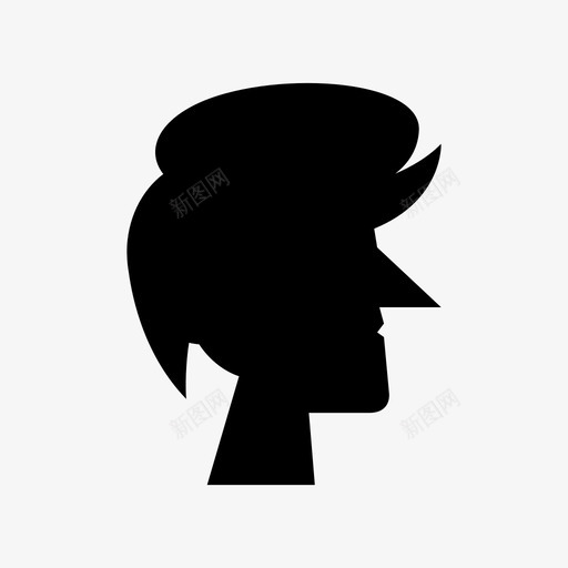男人脸头发图标svg_新图网 https://ixintu.com 人的 头发 男人 轮廓