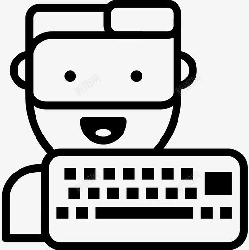 程序员工作线性图标svg_新图网 https://ixintu.com 工作 扁平化程序员 程序员 线性