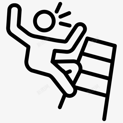 坠落楼梯事故辍学图标svg_新图网 https://ixintu.com 事故 保险线向量图标集 坠落人员 坠落楼梯 辍学