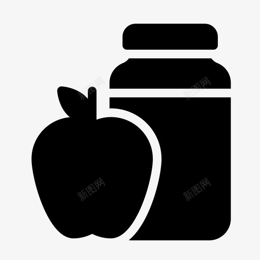 苹果罐食品健康图标svg_新图网 https://ixintu.com 健康 图标 字形 果汁 苹果 食品