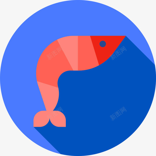 虾海洋生物34扁平图标svg_新图网 https://ixintu.com 扁平 海洋生物