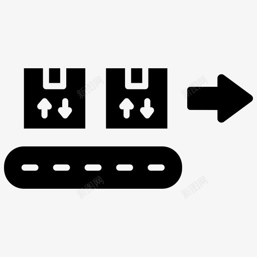 自动包装皮带输送机图标svg_新图网 https://ixintu.com 包装加工 工业包装 物流1Blackfill 皮带 自动包装 输送机