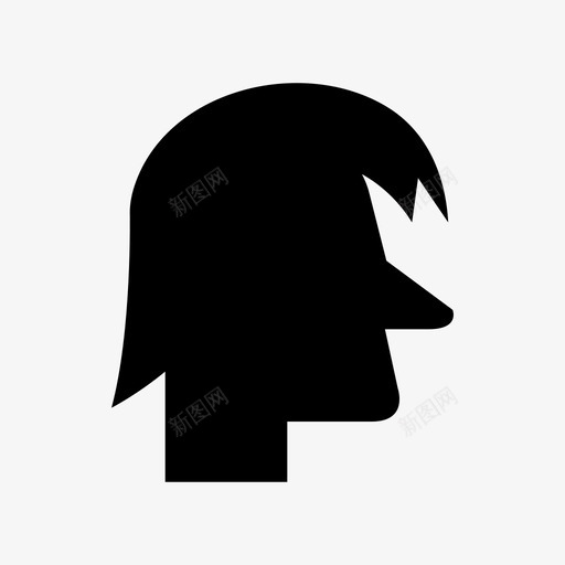 男人脸头发图标svg_新图网 https://ixintu.com 人的 头发 男人 轮廓