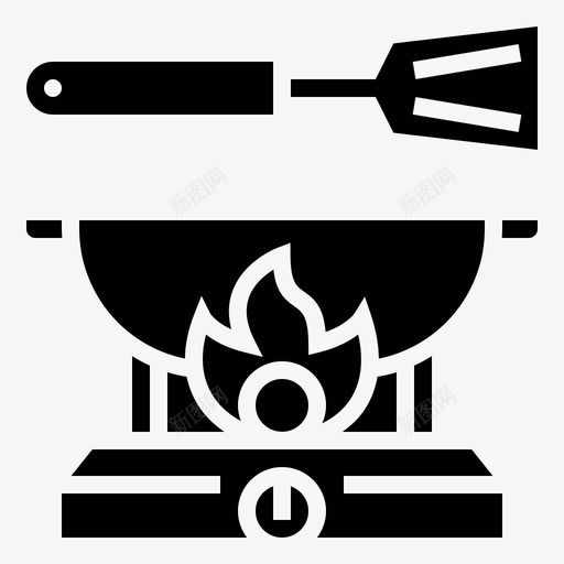 大锅火炉子图标svg_新图网 https://ixintu.com 厨房工具 大锅 火 炉子 锅