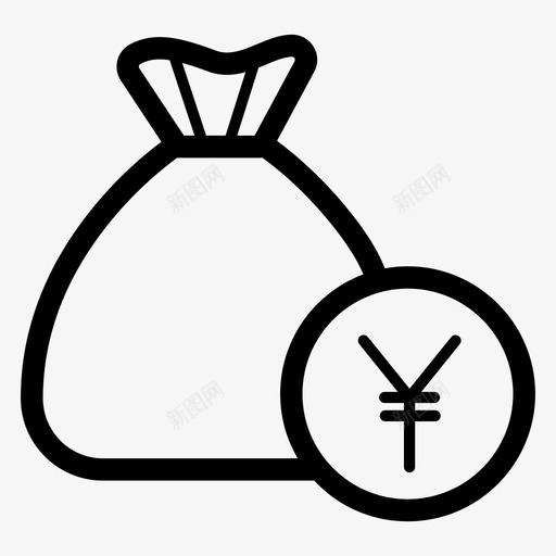 钱袋现金硬币图标svg_新图网 https://ixintu.com 日元 现金 硬币 货币 钱袋