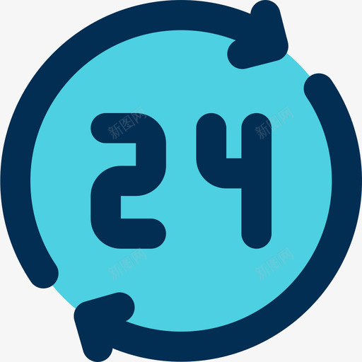24小时支持服务6线性颜色图标svg_新图网 https://ixintu.com 24小时 支持 服务 线性 颜色