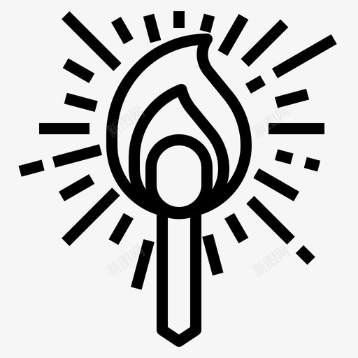火柴危险易燃图标svg_新图网 https://ixintu.com 危险 易燃 景观露营0419 木材 木棒 火柴