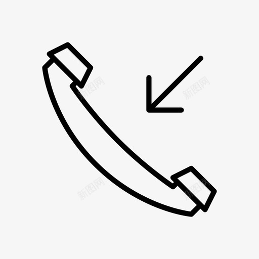 呼叫通信传入图标svg_新图网 https://ixintu.com 传入 呼叫 接收 电话 通信