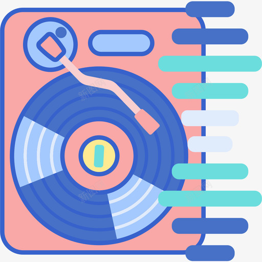 电子舞曲音乐105线性色彩图标svg_新图网 https://ixintu.com 电子舞曲 线性色彩 音乐105