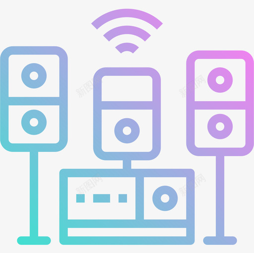 扬声器家具39渐变图标svg_新图网 https://ixintu.com 家具 扬声器 渐变