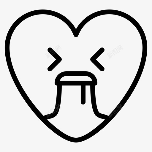 呕吐表情醉酒生病图标svg_新图网 https://ixintu.com 呕吐 呕吐表情 心脏表情 生病 醉酒